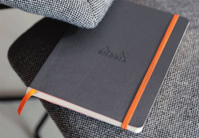 Rhodia softcover notebook A5 elastic closure titanium 117385  lined