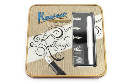 Kaweco Calligraphy set Classic White 4 nib sizes in metal box