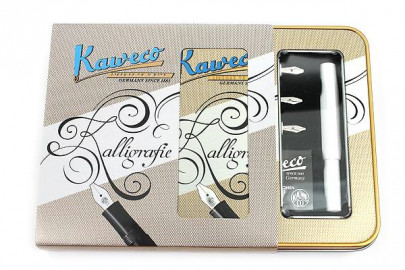 Kaweco Calligraphy set Classic White 4 nib sizes in metal box