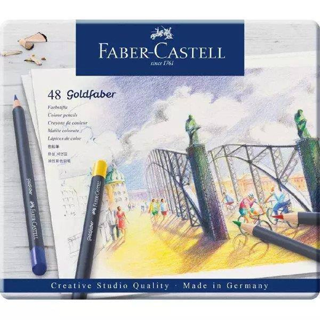 Faber Castell Goldfaber colour pencil, tin of 48 114748