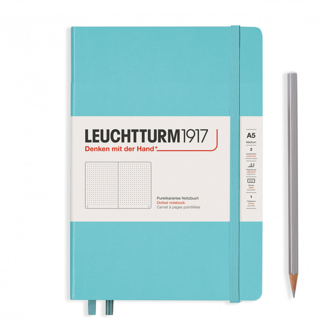 Leuchtturm 1917 Notebook A5 Aquamarine Dotted Hard Cover