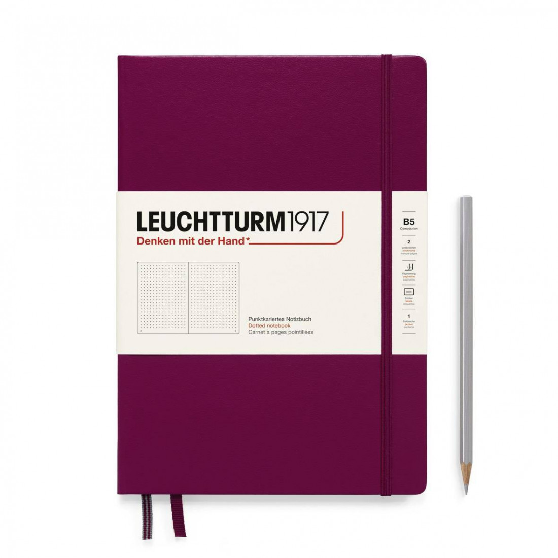 Leuchtturm 1917 Notebook B5 Port Red Dotted Hard Cover