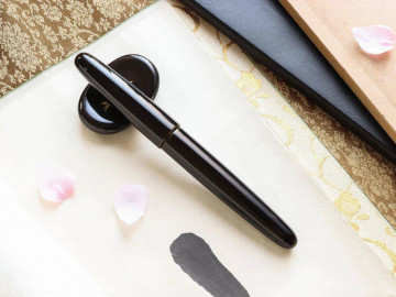 Wancher True Urushi Midori Tamenuri fountain pen (stainless steel nib)