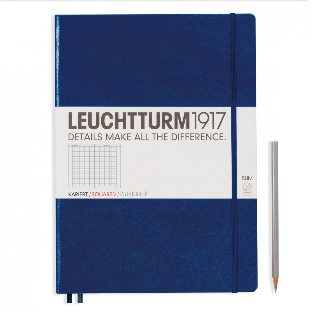 Leuchtturm 1917 Notebook A4 plus Blue Squared Hard Cover
