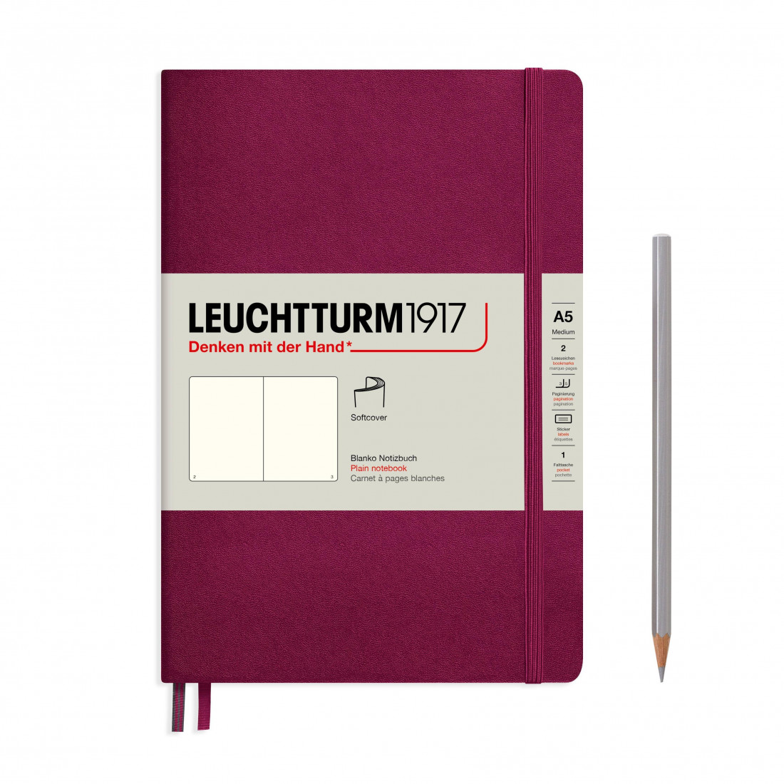Leuchtturm 1917 Notebook A5 Port Red Plain Soft Cover