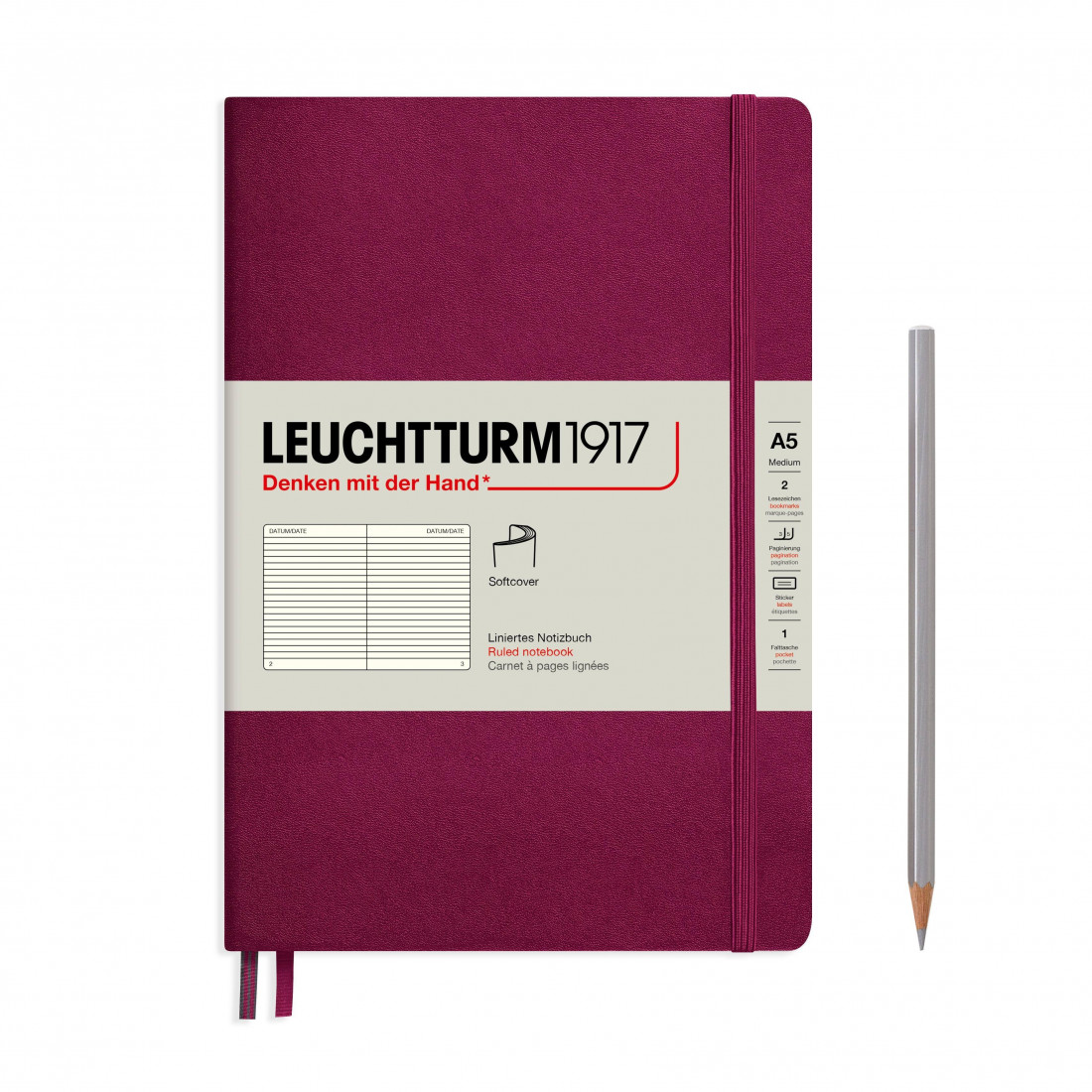 Leuchtturm 1917 Notebook A5 Port Red Ruled Soft Cover