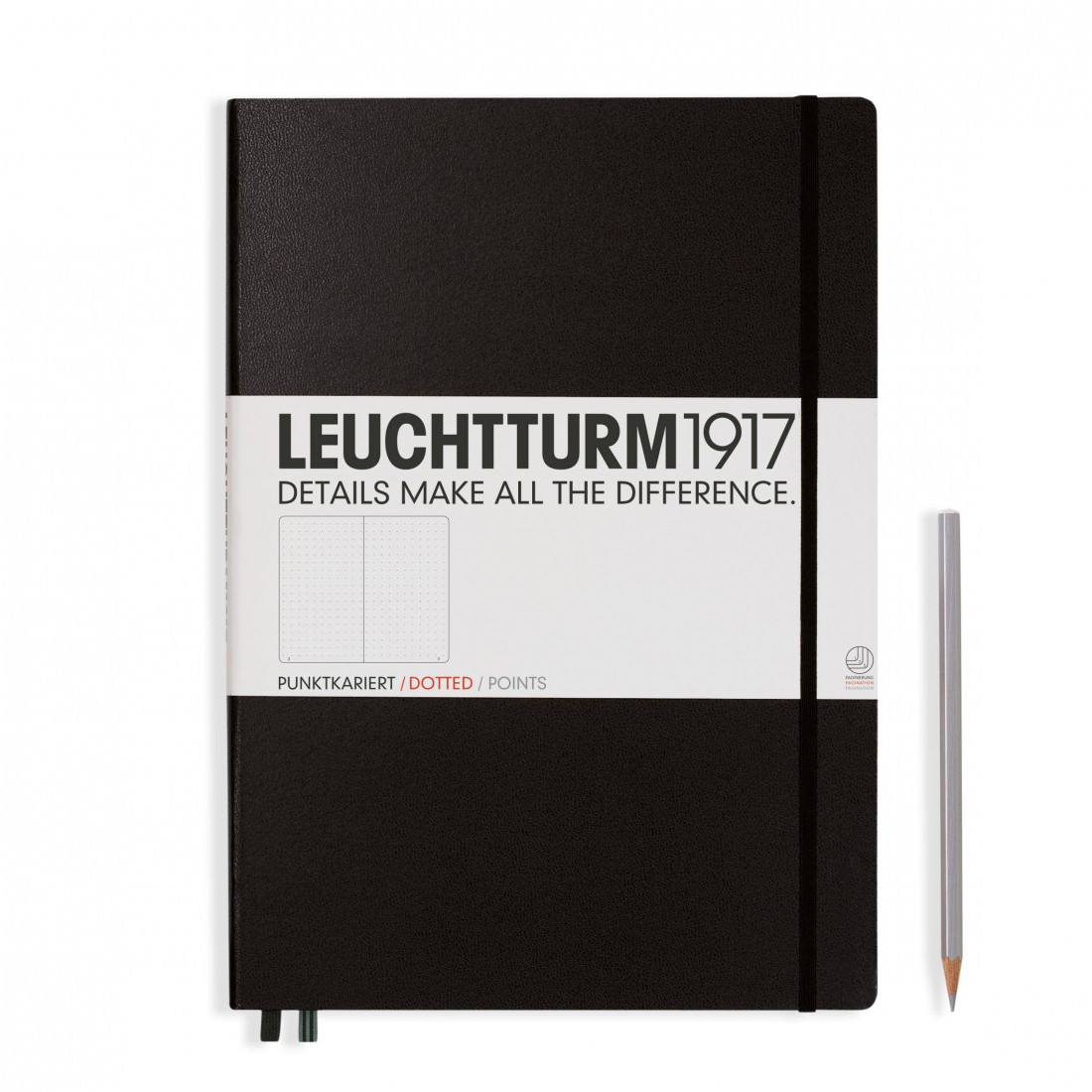 Leuchtturm 1917 Notebook A4 plus 235p Black Dotted Hard Cover