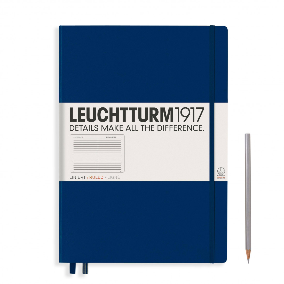 Leuchtturm 1917 Notebook A4 plus 235p Navy Blue Ruled Hard Cover