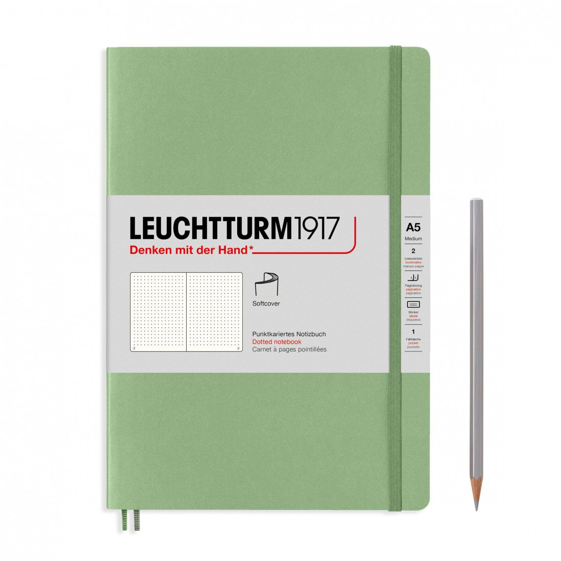 Leuchtturm 1917 Notebook A5 Sage Dotted Soft Cover
