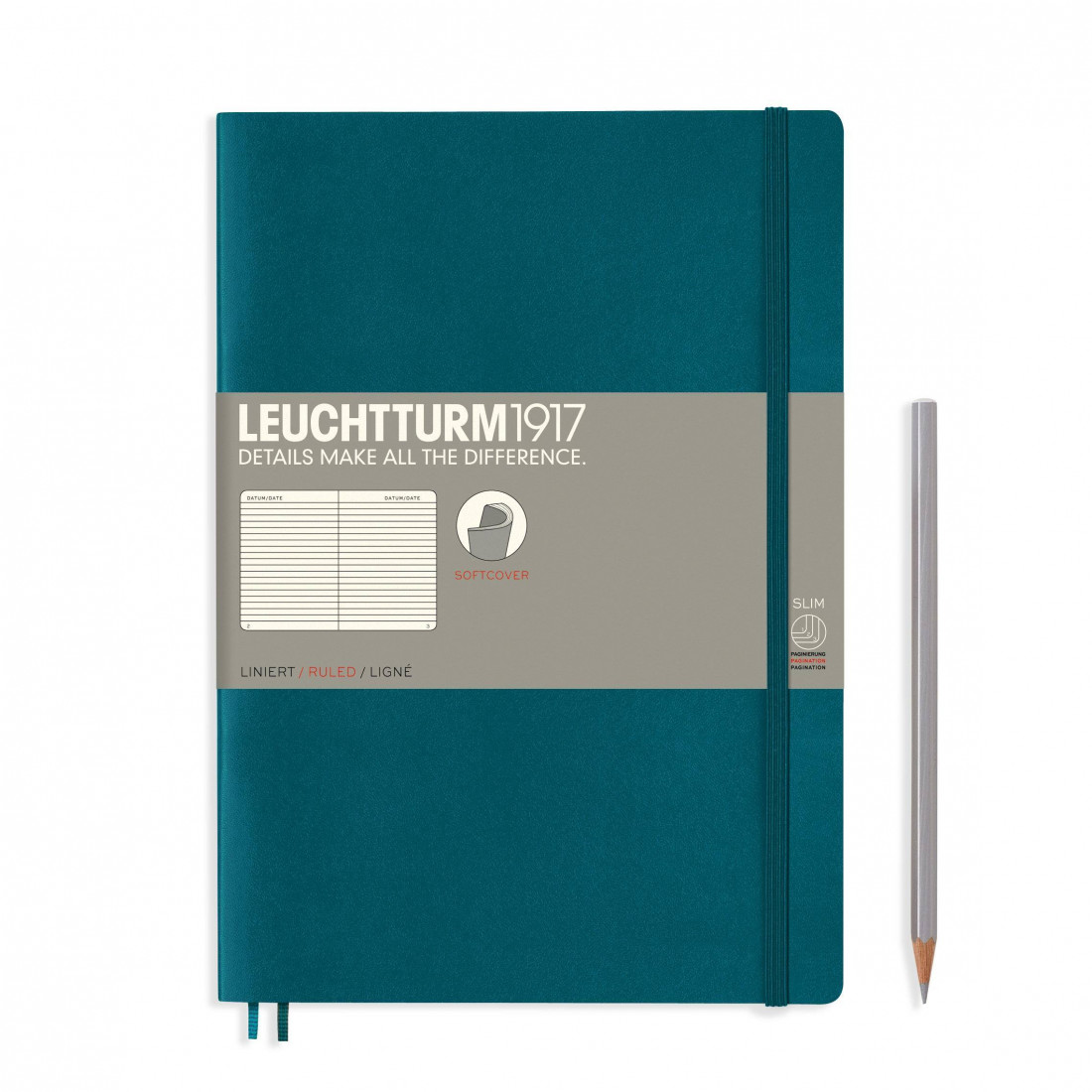 Leuchtturm 1917 Notebook B5 Pacific Green Ruled Soft Cover