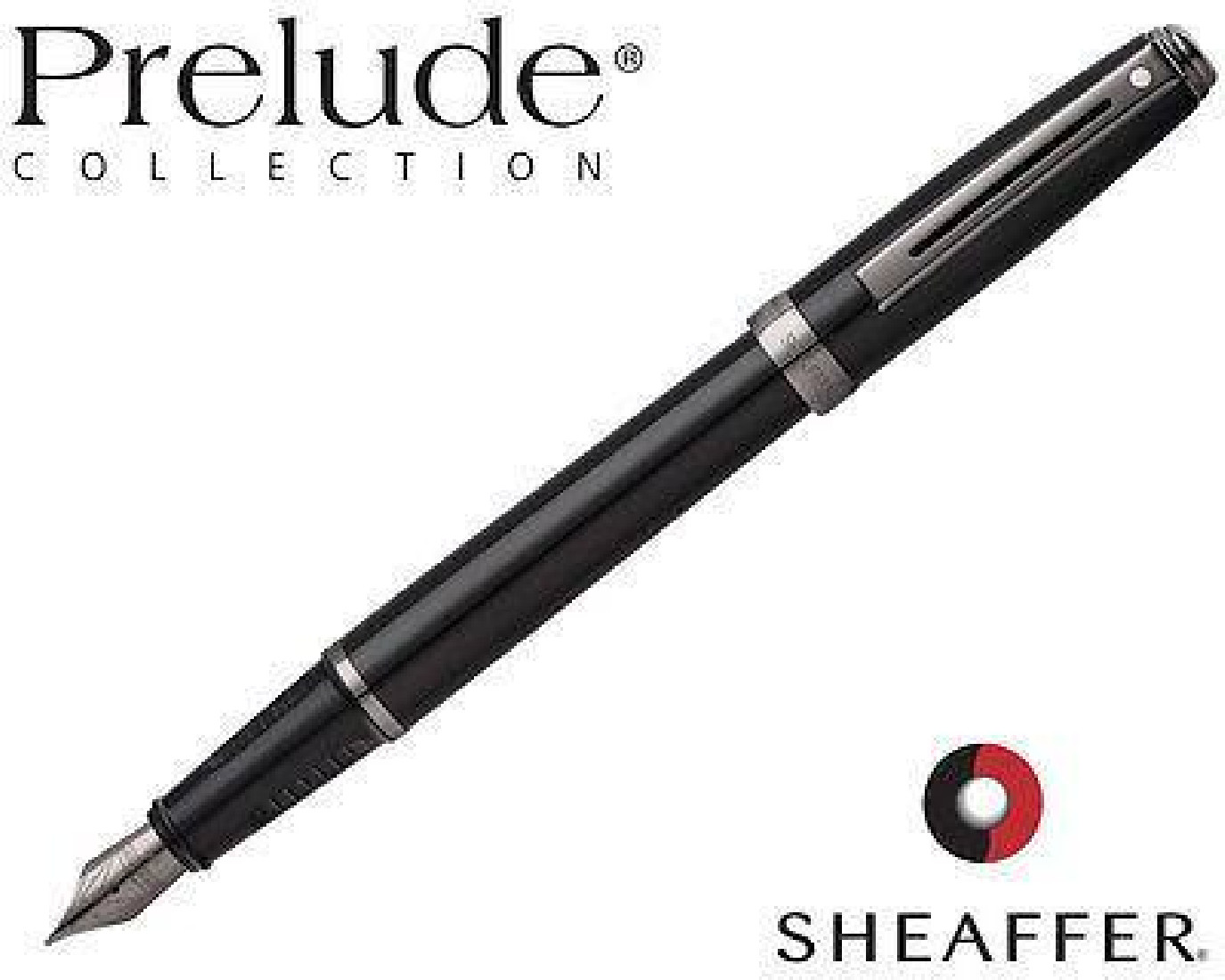 Sheaffer Agio Lacquer Black Fountain Pen 22K Gold Plated Trims New Old Stock 