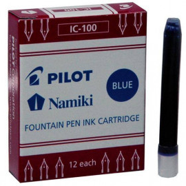 REFILLS FOUNTAIN PEN INK CARTRIDGE BLUE 12pcs IC-100 NAMIKI PILOT