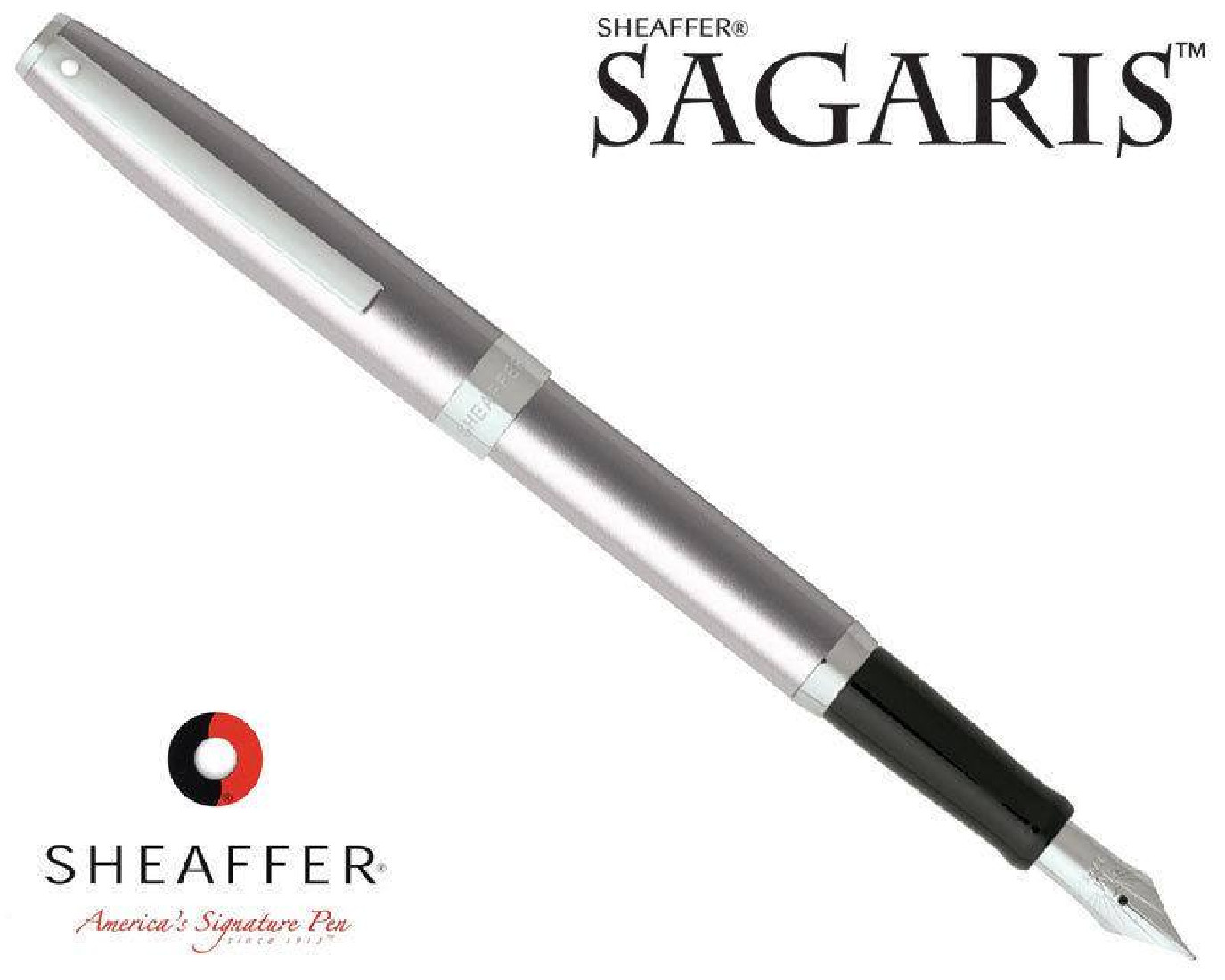 Sheaffer Sagaris brush chrome steel CT Fountain Pen 9472-0