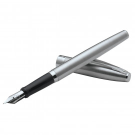 Sheaffer Sagaris brush chrome steel CT Fountain Pen 9472-0
