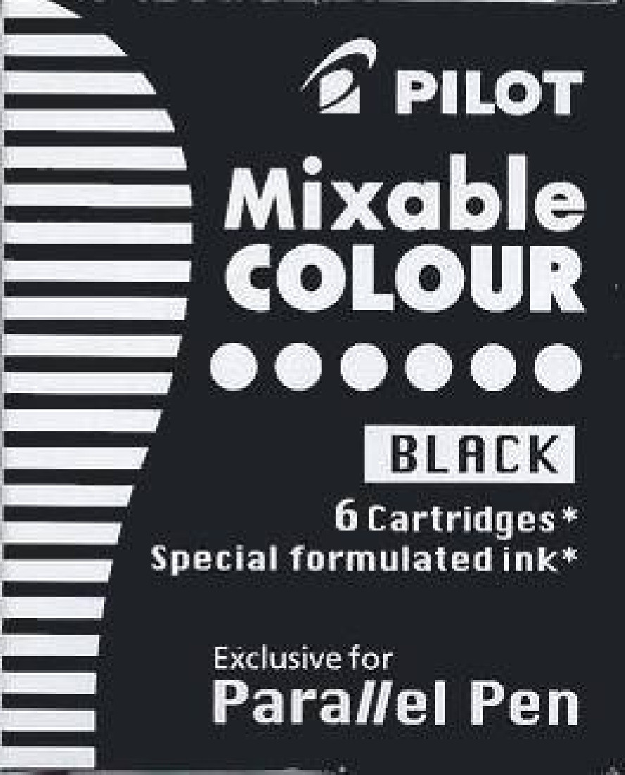 Pilot mixable colour black cartridges(6)  for parallel pen