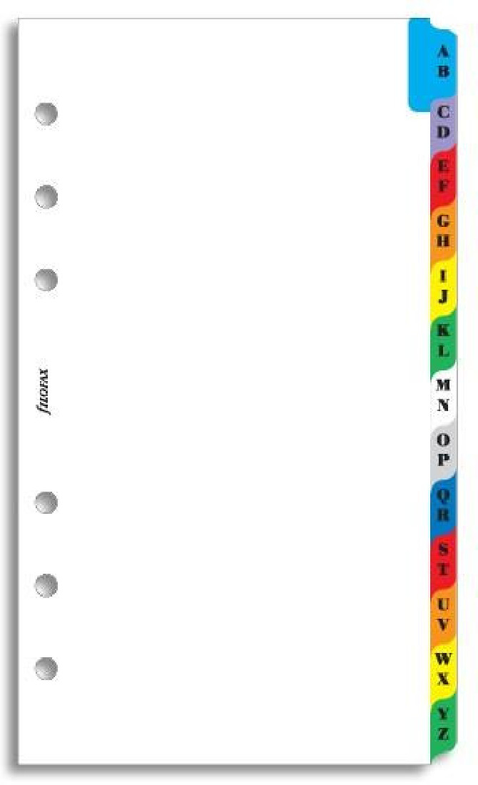 Filofax A-Z Dividers with Coloured Tabs - Personal 131608 FX