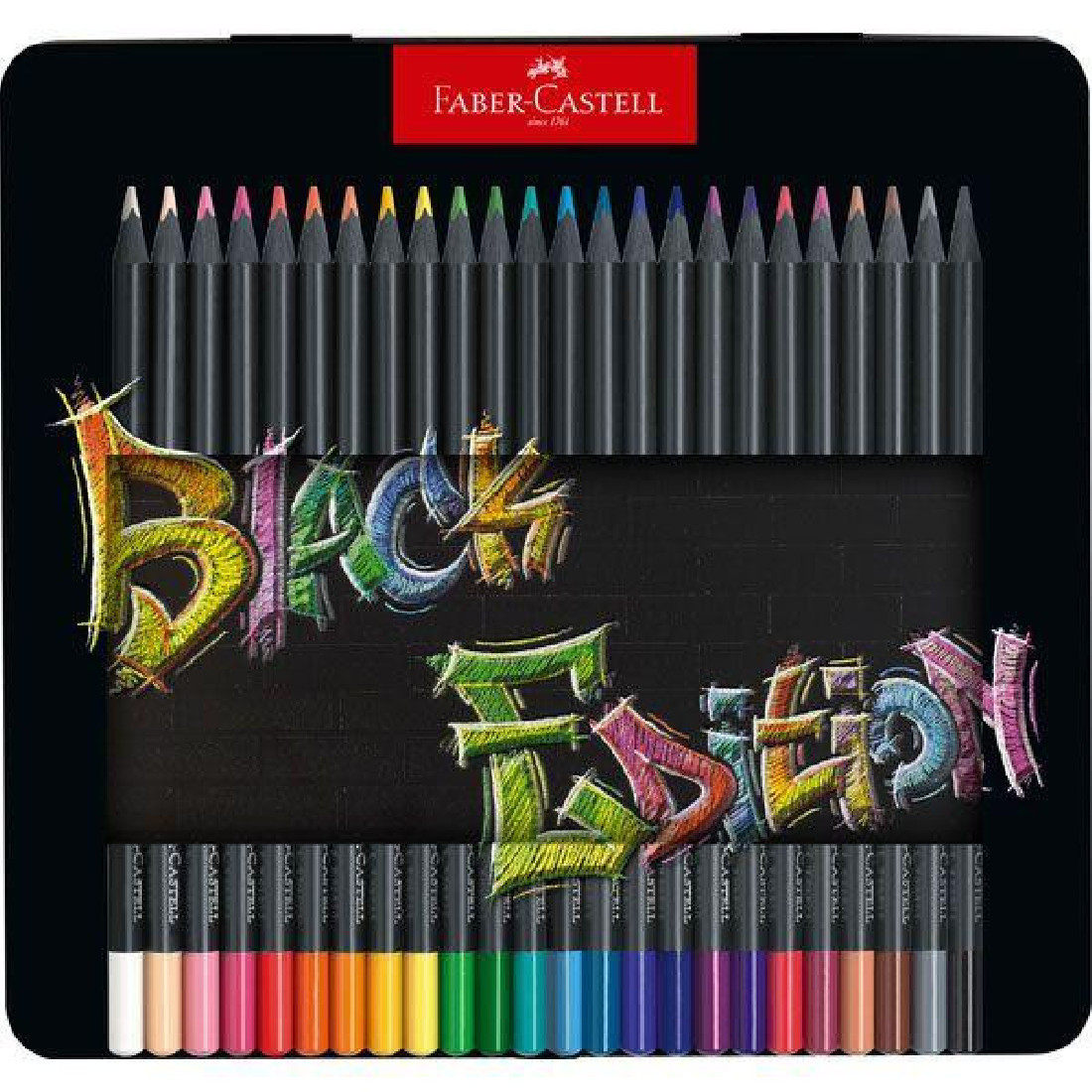 Faber-Castell Colour Pencils Black Edition 116425  cardboard wallet of 24