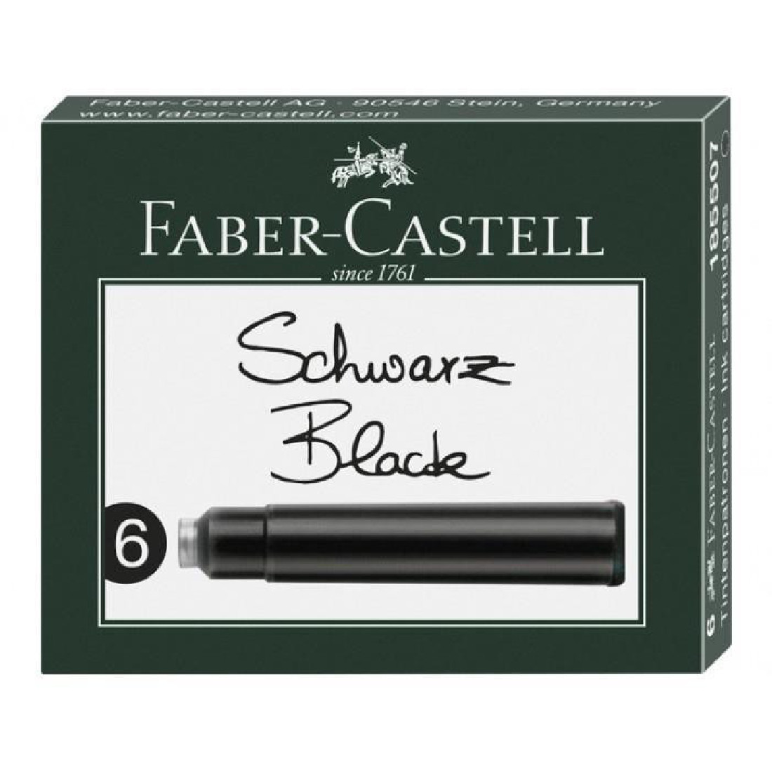 FABER CASTELL  INK CARTRIDGES(6) BLACK 185507