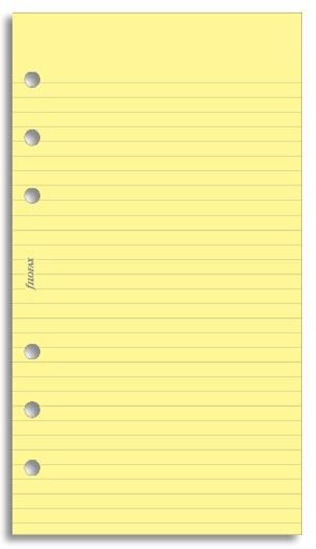 REFILL PERSONAL YELLOW RULED NOTEPAPER 133010 FILOFAX FX
