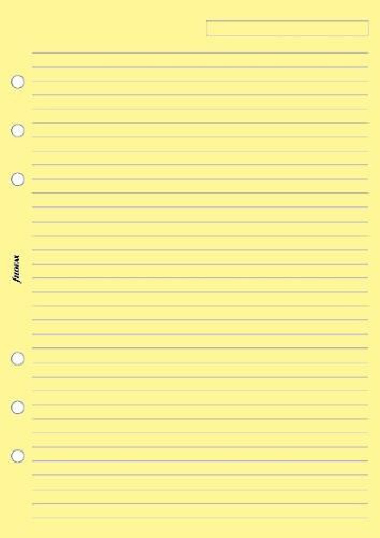 Refill A5 Yellow Ruled Notepaper 343010 Filofax