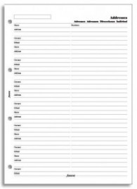 REFILL A4 NAME ADDRESS CONTACT EMAIL TELEPHONE  257075 FILOFAX FX