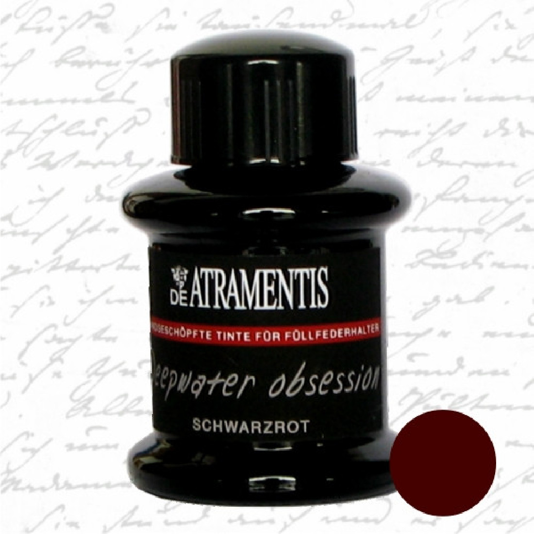De Atramentis Black red 45ml fountain pen standard ink black edition