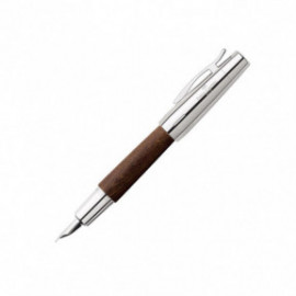 Faber Castell E-Motion Pearwood Dark Brown Chrome  Fountain Pen