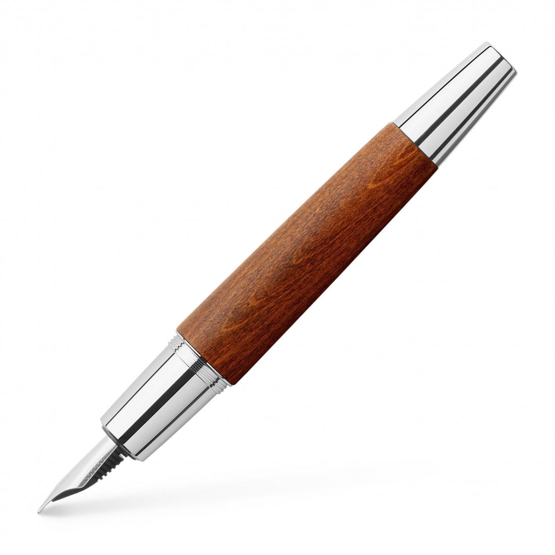 Faber Castell E-Motion Pearwood Brown Chrome  Fountain Pen 148200
