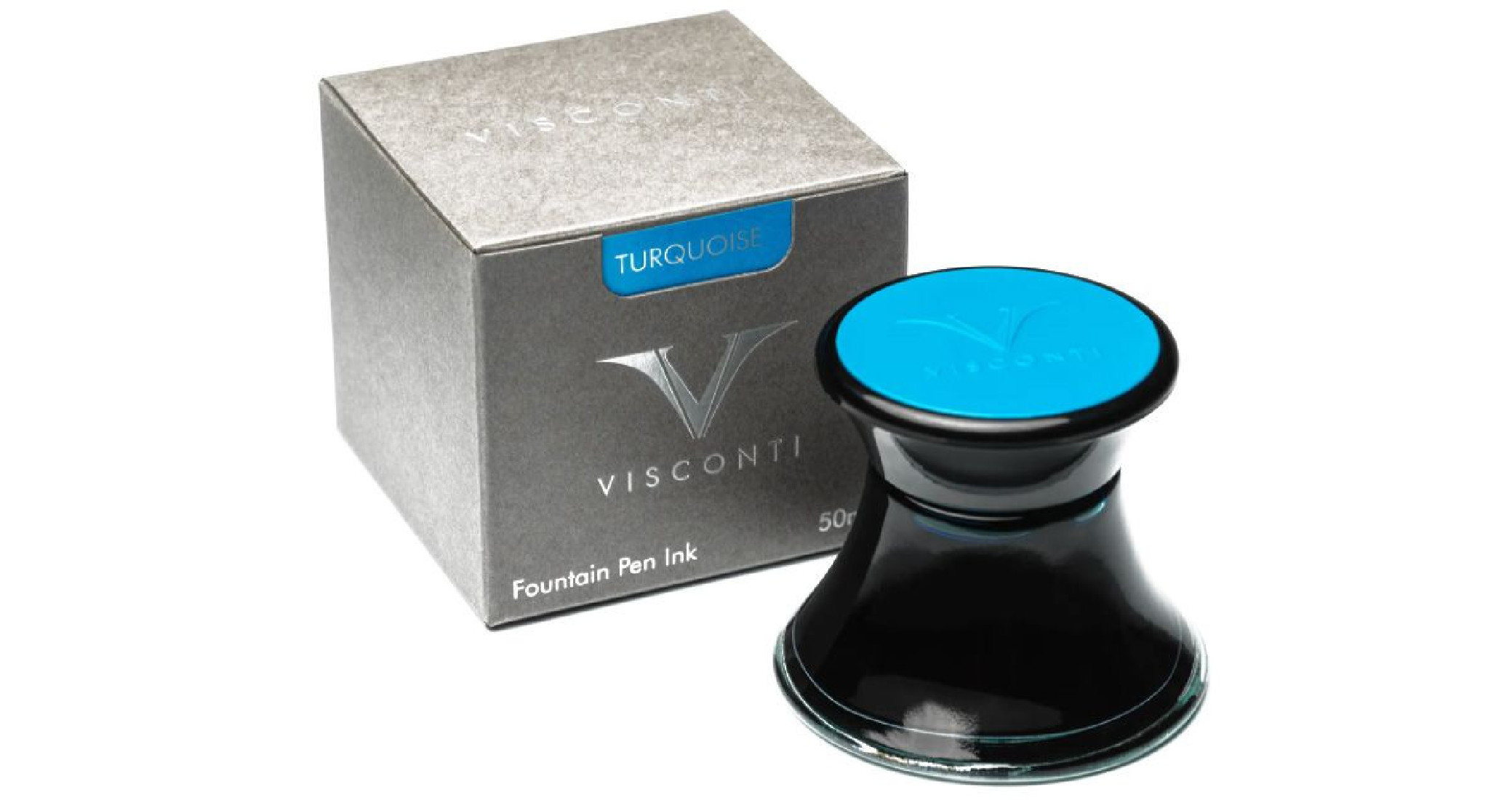 Visconti Glass Inkwell Turquoise 50ml