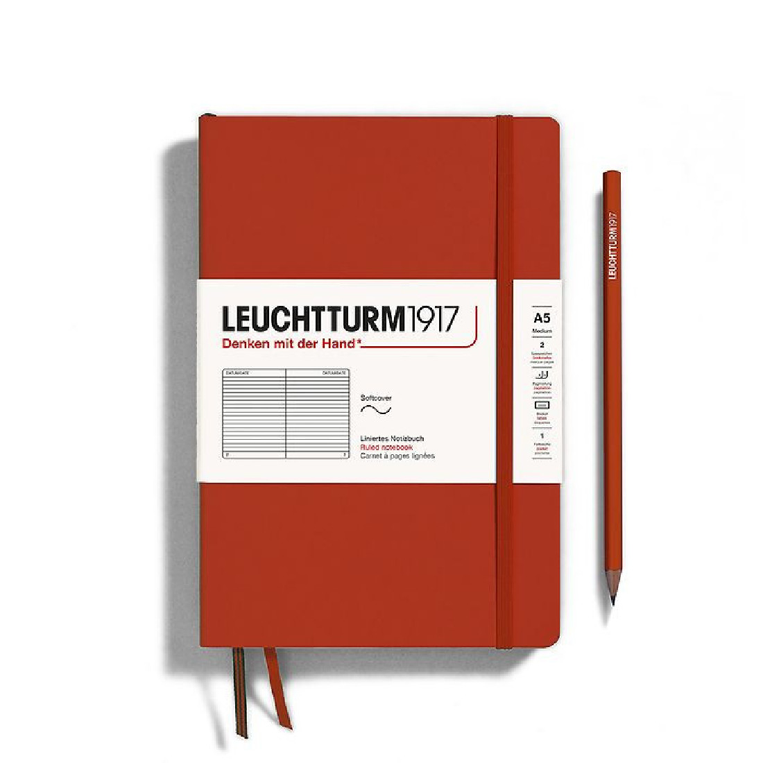 Leuchtturm 1917 Notebook A5 Fox Red Ruled Soft Cover