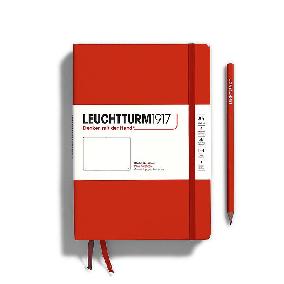 Leuchtturm 1917 Notebook A5 Fox red Plain Hard Cover