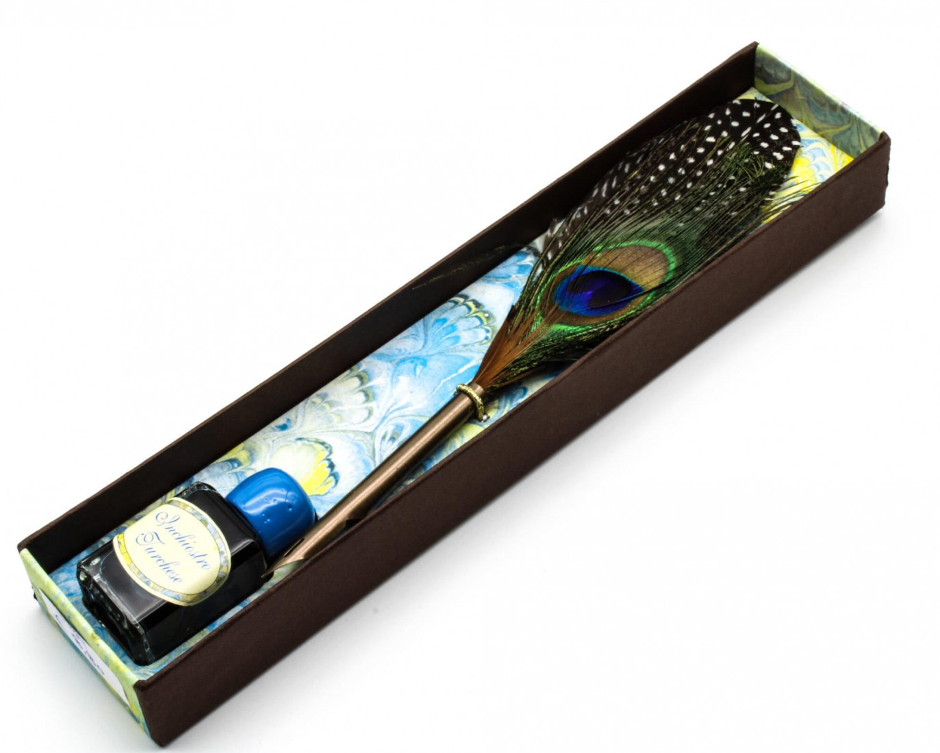 Francesco Rubinato art set 7439 με πένα φτερό και δοχείο με μελάνι