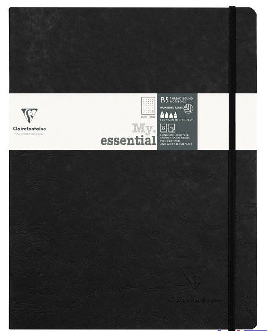 Clairefontaine notebook my.essential B5 black dotted 794431