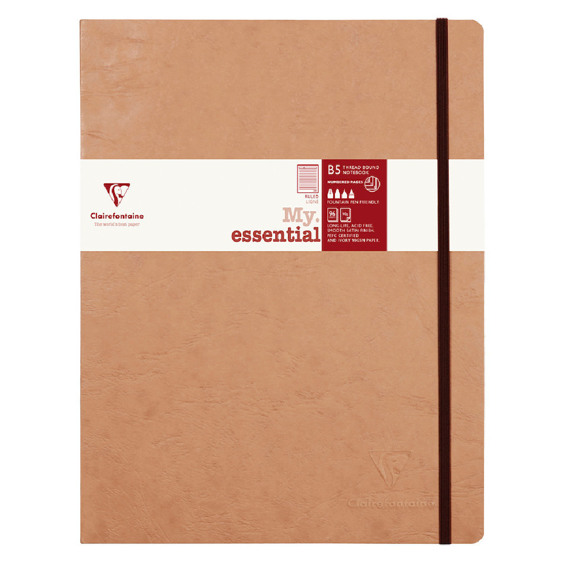 Clairefontaine notebook my.essential B5 19X25 cm, craft, lined,  90g