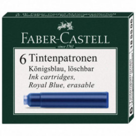 FABER CASTELL  INK CARTRIDGES 6Χ BLUE 185506