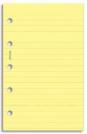 Filofax refill 513010, mini, yellow  ruled notepaper, 20 sheets, 80gr