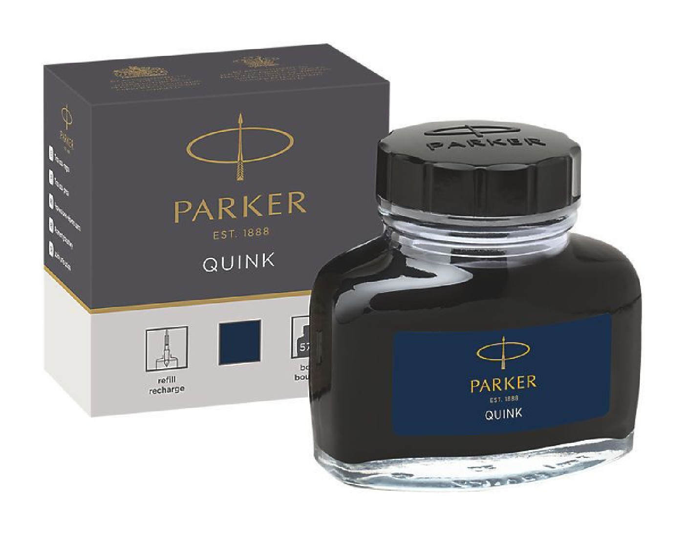 Parker quink ink 2oz bottle blue-black