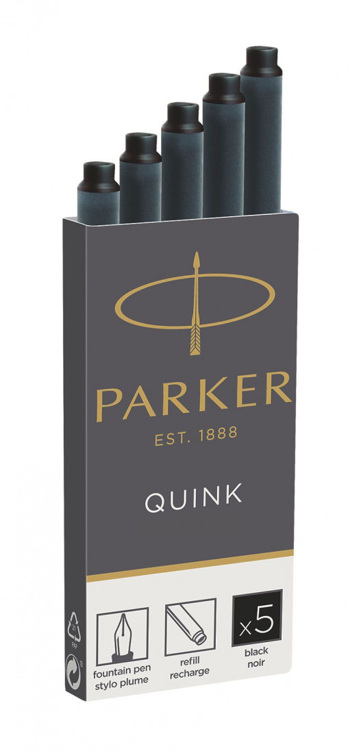 Parker Quink Ink 5 pcs Cartridges Black