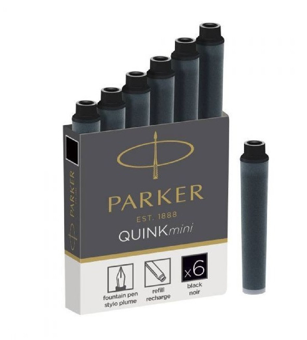 Parker Quink Ink 6 pcs Mini Cartridges Black