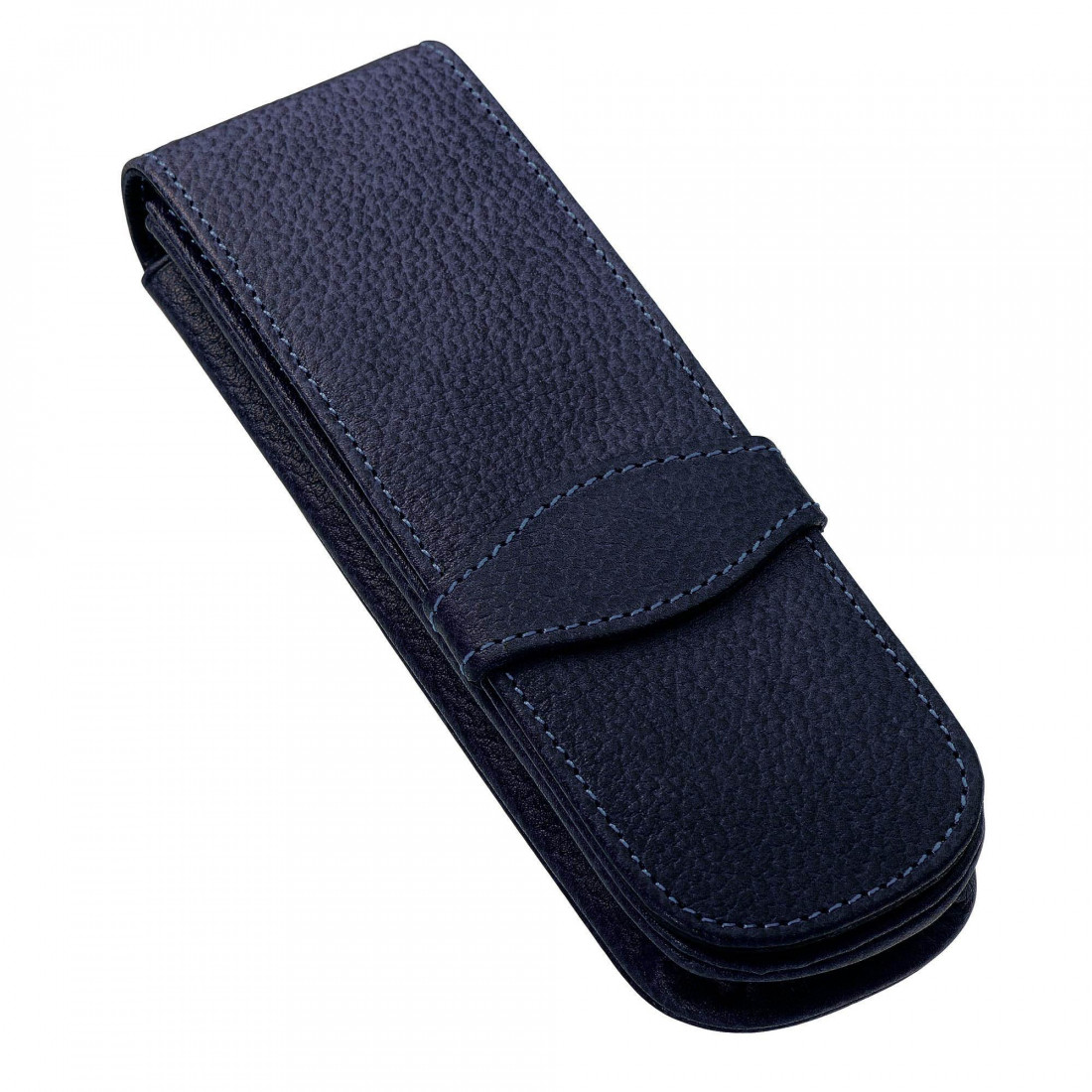 Leather flap case dark blue for 2 pens ONLINE