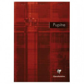 Clairefontaine notepad Pupitre head stapled pad 21x29,7cm 80sh. Lined + margin red 61550