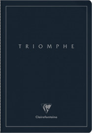Clairefontaine Rhodia 37176C Collection Triomphe Platinum A Deep Blue Sewn Notebook - A4 21 x 29.7 cm - 96 Ruled Pages - 90 g Ivory Paper - Card Cover Matte Lamination with Silver Marking
