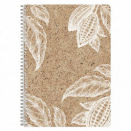 Clairefontaine Rhodia cocoa notebook spiral A4 21x29,7  90gr, 148 pages, ivoire, lined, 083544