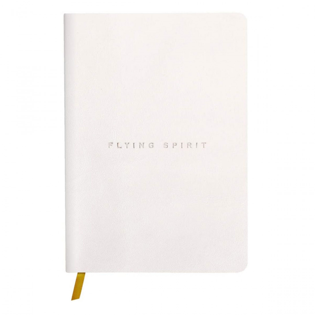 Clairefontaine Rhodia 104943C - A Flying Spirit thread sewn paperback notebook 180 ivory pages 14.8x21 cm 90 g lined, glazed lambskin leather cover, white