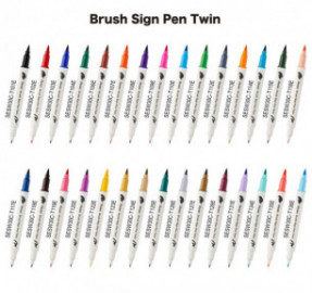 Pentel Brush Sign Pen Twin T103 Blue