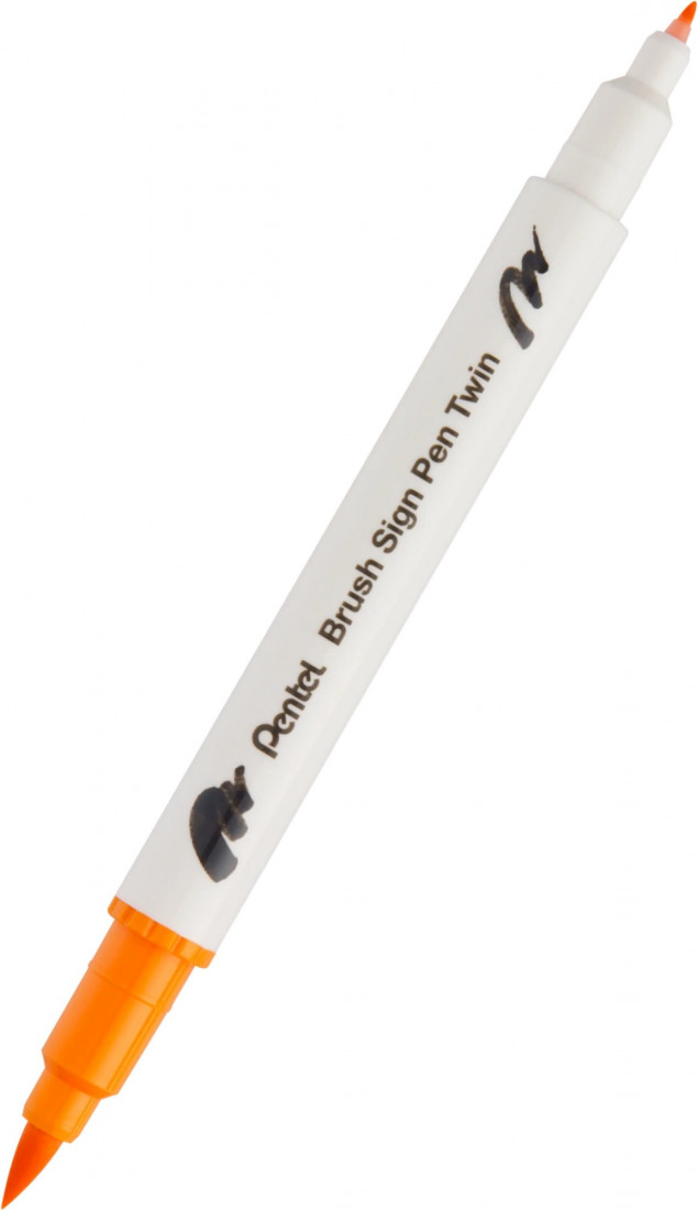 Pentel Brush Sign Pen Twin T107 Orange