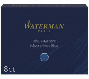 Waterman Ink Cartridges Blue - Black 8pcs