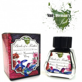 Van Diemans Birds of a Feather - Annas Hummingbird Wing - Shimmering Fountain Pen 30ml Ink