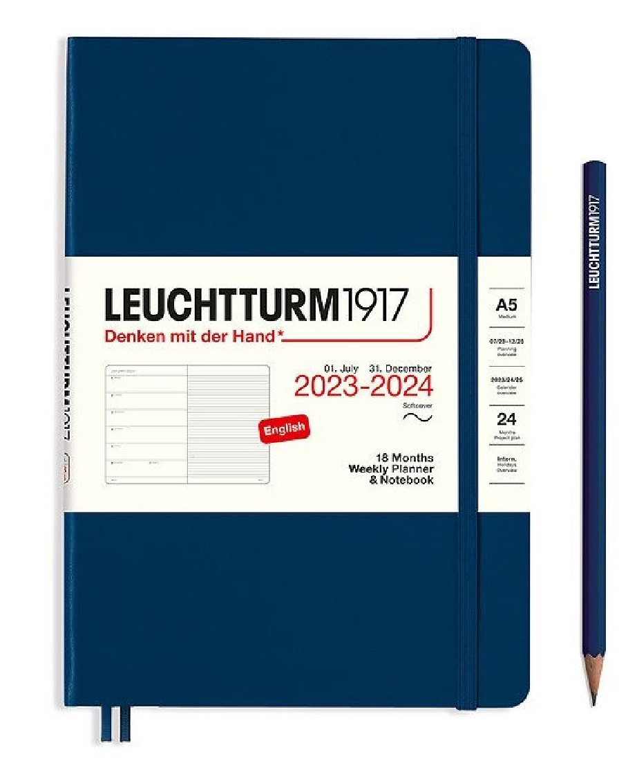 Leuchtturm 1917 Weekly Planner and Notebook 18 Months 2023 2024 A5