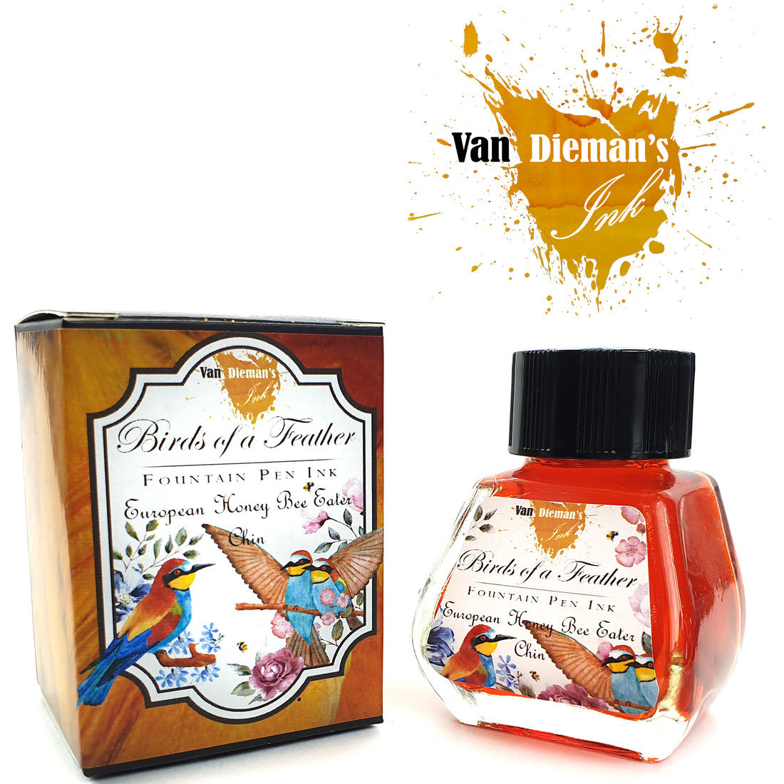 Van Diemans Birds of a Feather - European Honey Bee Eater chin - Fountain Pen 30ml Ink